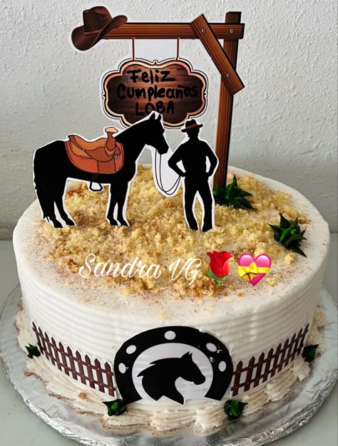 Cowboy Birthday Cakes, Horse Cakes, Horse Cake, Creative Birthday Cakes, Cowboy Birthday, Western Theme, Buttercream Cake, Birthday Cakes, Butter Cream