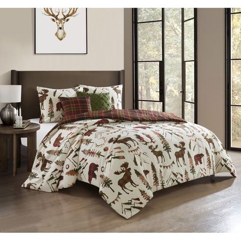 Western Patterns, Complete Bedding Set, Cotton Comforter Set, Grizzly Bears, Quilts Decor, Reversible Comforter, Cotton Comforters, Animal Patterns, Queen Comforter Sets