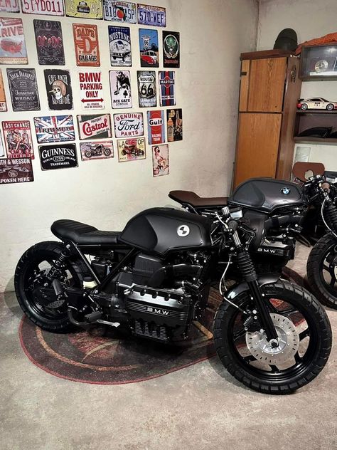 K100 Cafe Racer, Bmw Cafe Racer K100, Anime Motorcycle, Cafe Racer Leather Jacket, Custom Bikes Cafe Racers, Best Motorbike, Motorbike Art, Bike Bmw, Bmw K100