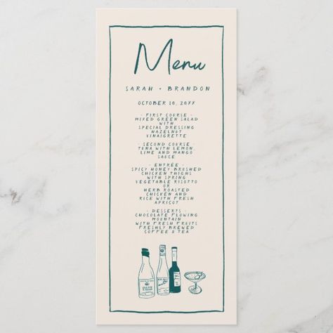 Handwriting Typography Retro Wedding Menu Menu Typography, Roast Chicken And Rice, Apricot Dessert, Handwriting Typography, Simple Wedding Menu, Herb Roasted Chicken, Wedding Menu Cards, Retro Wedding, Free Birthday Invitations