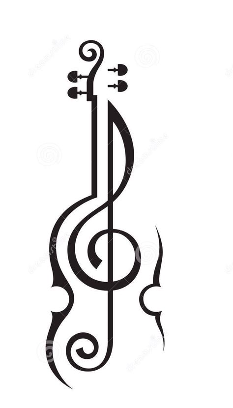 Treble Clef Drawing, Violin Tattoo, Music Violin, Violin Cello, Tattoo Music, Violin Art, Music Tattoo Designs, Music Drawings, Clipart Free