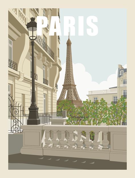 Paris Poster Vintage, Vintage Paris Aesthetic, Paris Drawing, Photo Book Cover, Paris Travel Poster, Paris Illustration, Paris Tour Eiffel, Paris Poster, Paris Wall Art