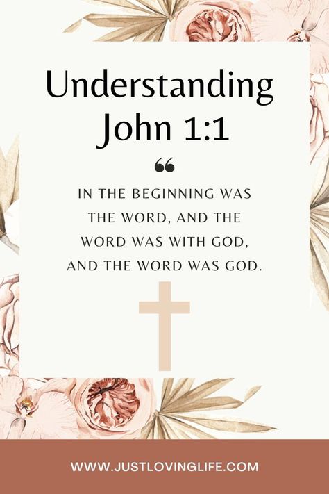 Understanding John 1:1 Verses In The Bible, Youre Not Alone, Loving Life, In The Beginning, The Meaning, The Beginning, The Bible, No Worries, Verses