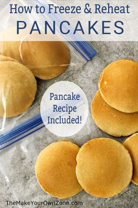 Can You Freeze Pancakes, Homemade Freezer Pancakes, Freezing Pancakes How To, How To Freeze Pancakes, Freezer Pancakes Recipes, Pancakes To Freeze, Simple Homemade Pancakes, Freezing Pancakes, Blueberry Pancake Topping