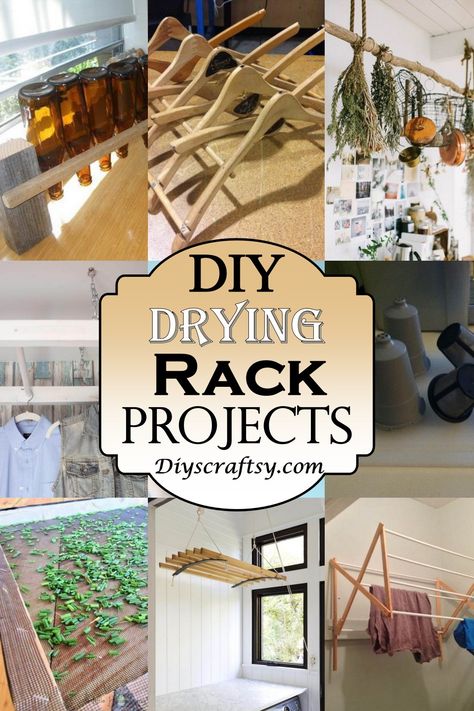 Diy Herb Hanging Rack, Spice Drying Rack, Ikea Grundtal Drying Rack Hack, Diy Dry Rack Laundry, Diy Drying Rack Dishes, Diy Ceiling Drying Rack Laundry, Hanging Herb Drying Rack Diy, Diy Bottle Drying Rack, Plastic Bag Drying Rack Diy