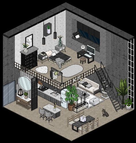 Habbo Hotel, Interior Concept Art, Small Game Rooms, Building Map, Bedroom Drawing, Interior Design Drawings, Minecraft Room, Small Loft, House Floor Design