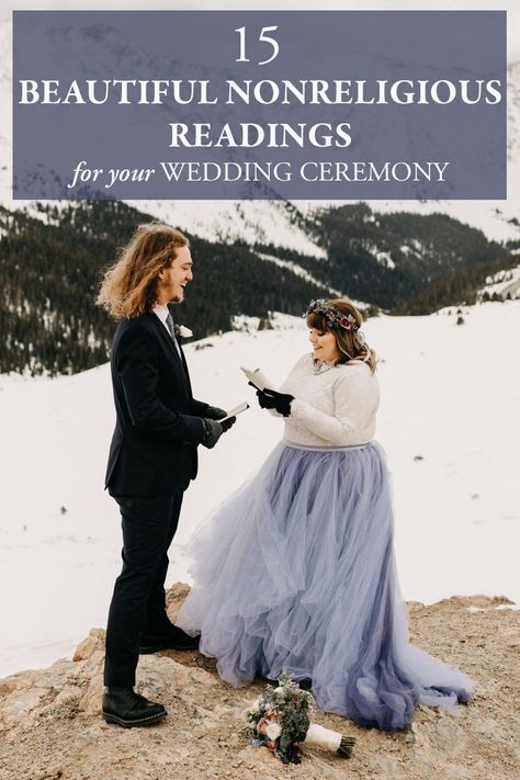 Our 15 favorite nonreligious readings that add the perfect sentimental touch to your wedding ceremony | Image by Amy Bluestar Photography Ceremony Readings, Wedding Ceremony Readings, Beach Wedding Ceremony, Loving Couples, Wedding Ceremony Script, Wedding Ceremony Ideas, Blog Image, Wedding Readings, Tiny Wedding