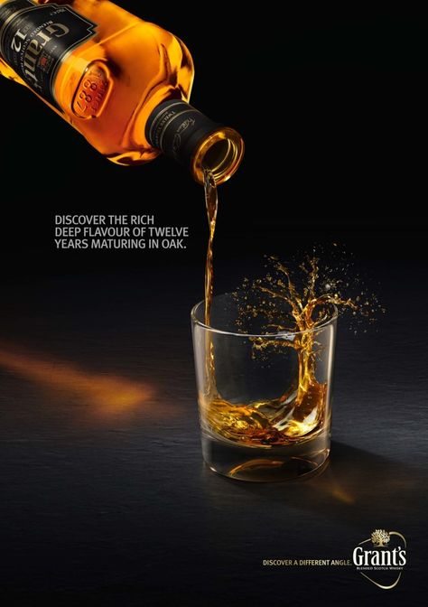 Grants Whisky on Behance Whisky Advertising, Offer Poster Design, Grant Whisky, Wine Bottle Photography, Offer Poster, Beer Advertising, 광고 디자인, Wine Poster, Alcohol Bottles