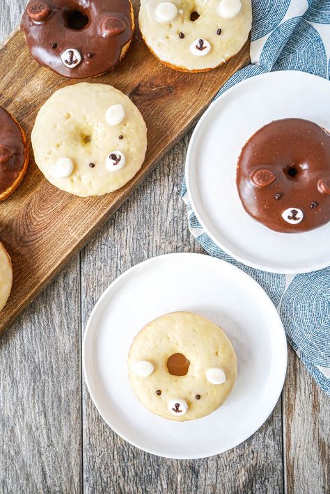 Brown Baby Shower Ideas, Bear Donut, Doughnut Pan, Krispy Kreme Donuts, Brown Bears, Vanilla Glaze, Onion Dip, Krispy Kreme, Brown Babies