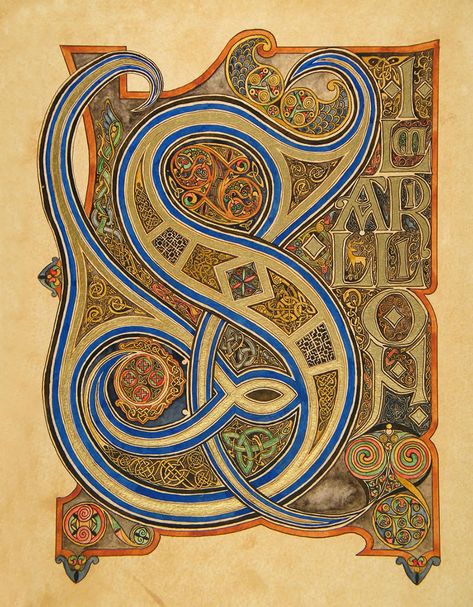 bensil Ta Moko Tattoo, Illuminated Lettering, The Letter S, Alfabet Letters, Book Of Kells, The Silmarillion, Medieval Manuscript, Illuminated Letters, German Art