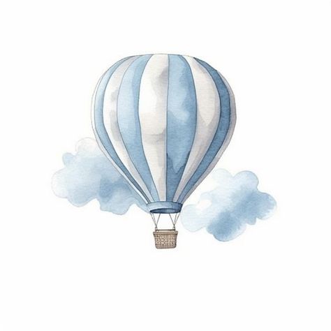 Watercolour Hot Air Balloon, Baby Boy Painting Ideas, Boy Painting Ideas, Hotairballoon Drawing, Hot Air Balloon Doodle, Hot Air Balloon Pictures, Hot Air Balloon Painting, Hot Air Balloon Watercolor, Hot Air Balloon Cartoon