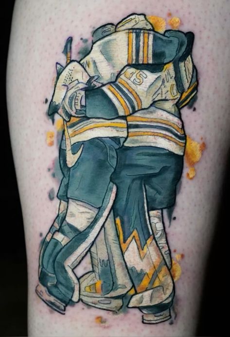 #bruins #hockey #tattoo #nhl #watercolor Hockey Tattoo, Bruins Hockey, Nhl, Hockey, Tattoos, Ice Hockey