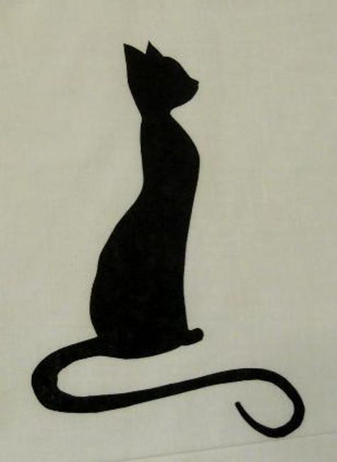 Kitty Cat Silhouette appliques modèle | Adorables Silhouette Patterns, Cat Quilts, Cat Applique, Quilt Applique, Black Cat Art, Soyut Sanat Tabloları, Cat Quilt, Free Cats, Cat Silhouette