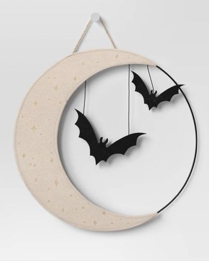 Moon Fabric, Target Halloween, Target Holiday, Farmhouse Halloween, House Updates, Adornos Halloween, Halloween Moon, Fabric Wreath, Wreath Halloween