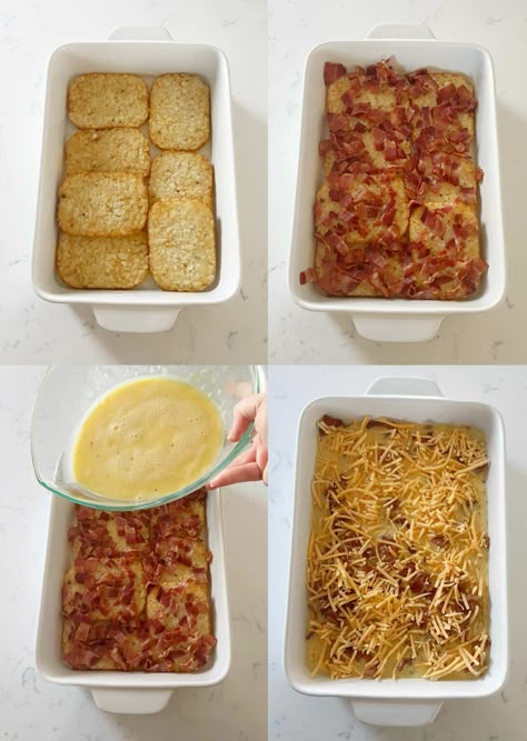 Egg Bake With Hashbrowns, Hash Brown Egg Casserole, Easy Egg Bake, Egg And Cheese Casserole, Hash Brown Patties, Breakfast Casserole With Biscuits, Brown Egg, Bacon Casserole, Eggs And Cheese