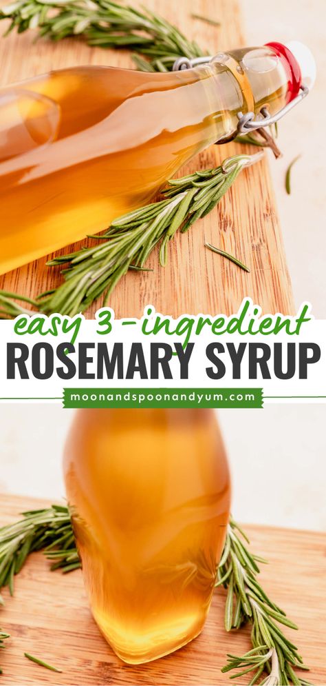 Elevate your drinks and desserts with this cozy Rosemary Simple Syrup. It’s not only quick and easy to make, but it also adds a delightful herbal touch to your favorite recipes. Perfect for holidays, special occasions, or just because, this syrup is a must-have for your pantry. Rosemary Honey Simple Syrup, Cranberry Rosemary Simple Syrup, Rosemary Syrup Recipe, Rosemary Simple Syrup Recipe, Making Simple Syrup, Rosemary Simple Syrup Recipe Cocktails, Infused Simple Syrup Recipe, Flavoured Simple Syrup, Rosemary Simple Syrup Cocktail