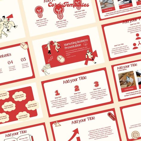 PowerPoint Template Professional Red Marketing Business Academic School or Work PowerPoint Template for PPT and Canva Presentations Red Presentation Design, Cute Slideshow Presentation, Red Powerpoint Template, Template For Ppt, Business Logo Fonts, Font Psychology, Red Presentation, Slideshow Template, Simple Powerpoint