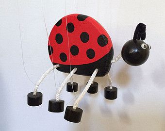 Wooden Puppets, Marionette Puppets, Puppet Marionette, Puppet Ideas, Paint Making, Wooden Ideas, Wooden Puppet, Lady Beetle, Marionette Puppet