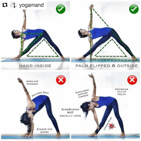 Yoga Asanas ॐ Tips & Tutorials (@yogaalignment) on Instagram: “ #UtthitaTrikonasana ↔ #ExtendedTrianglePose or #ExtendedThreeCorners Pose on @yogaalignment . .…” Triangle Pose, Body Transformations, Yoga Tutorial, Yoga Beginners, Yoga Posen, Iyengar Yoga, Yoga Help, Yoga Exercises, Types Of Yoga