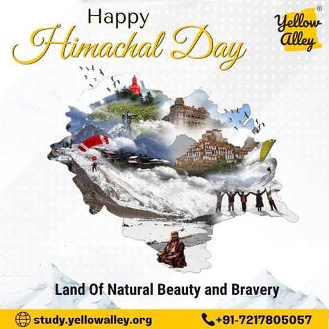 Himachal Pradesh, the State of the Lords with the extravaganza of Nature all around with Immense Scenic Vistas & Vibrant Culture. Yellow Alley wishes Happy Himachal Day to the people of Himachal. #DigitalMarketing #digitalart #Digitalmediatraining #onlinevideos #Marketing #Marketingstrategy #smo #marketingtips #smallbusiness #onlinemarketing #himachalpradesh #india #himalayas #mountains #travel #shimla #manali #nature #himachali #pahadi #mandi #kangra Himachal Day, India Himalayas, General Awareness, Diy Travel Journal, Mountains Travel, Digital Marketing Training, Shimla, Diy Travel, Morning Beautiful