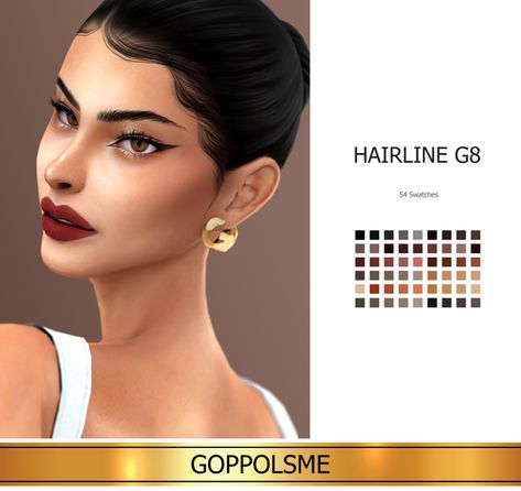 Sims 4 Hairline, Sims 4 Decades Challenge, Makeup Cc, Play Sims 4, Gold Skin, G Hair, Sims 4 Cc Makeup, Sims 4 Cc Skin, Play Sims