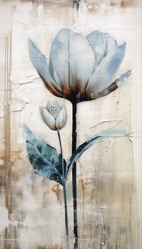 Blue flower in watercolor Blue Flower Painting Acrylic, Flower Painting Blue Background, Blue Floral Abstract Painting, Blue Floral Artwork, Magnolia Flowers Abstract Backgroubd, Abstract Painting Diy, Modern Art Canvas Painting, Nature Art Drawings, Abstract Floral Art