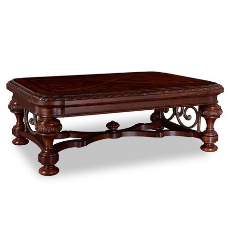 A.R.T. Furniture Valencia Rectangular Cocktail Table - 209300-2304 Russian Coffee, Brown Living Room Furniture, Upholstered Sleigh Bed, Tuscan Home, Wrought Iron Decor, Round Cocktail Tables, Perfect Coffee Table, Style Baroque, Coffee Table Rectangle