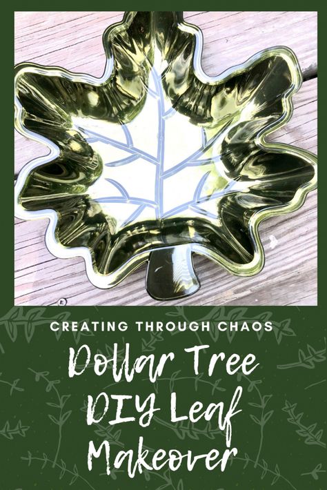 Dollar Tree Leaf Makeover - Creating Through Chaos Diy Leaves, Dollar Tree Fall, Leaf Bowls, Leaf Plates, Tree Leaves, Dollar Tree Crafts, Fall Diy, Fall Favorites, Dollar Tree Diy