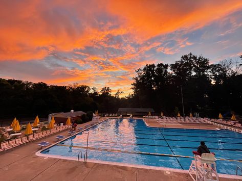 #pool #sunset #photography #aesthetic Community Pool Aesthetic, Lifeguard Aesthetic Pool, Public Pool Aesthetic, Pool Sunset, Public Pool, Pool Aesthetic, Summer Vision, Summer Job, Lake Side