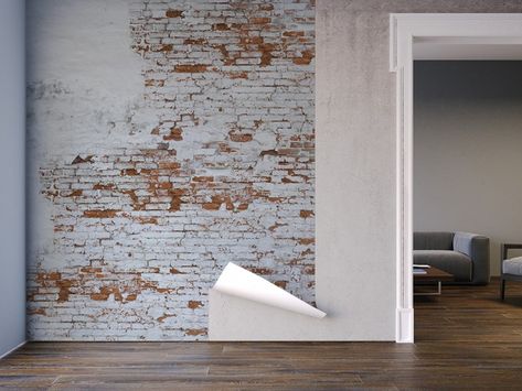 PLASTER BRICK WALL | Design Murals | Behangfabriek Urban Style Interior, تاج محل, Brick Wall Ideas, Brick Wall Wallpaper, Industrial Wall Decor, Industrial Style Decor, Organic Art, Exposed Brick Walls, Brick Walls