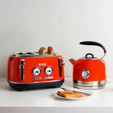 red kettle toaster for sale | eBay Red Toaster, Modern Kettles, Red Kettle, 4 Slice Toaster, Stovetop Kettle, Stainless Steel Toaster, Kettle And Toaster Set, Kettle And Toaster, Microwave Recipes