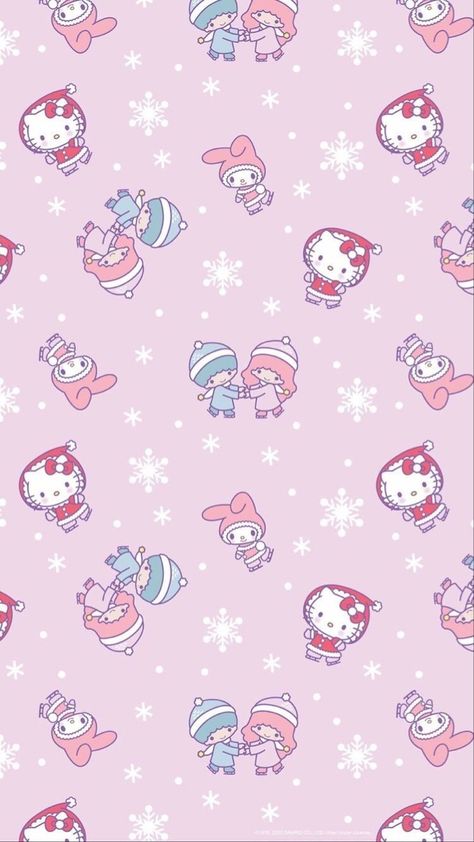 Christmas Wallpaper Iphone Cute, Kawaii Wallpapers, Pink Wallpaper Hello Kitty, Walpaper Hello Kitty, Xmas Wallpaper, Christmas Phone Wallpaper, Cute Christmas Wallpaper, Hello Kitty Backgrounds, Hello Kitty Art