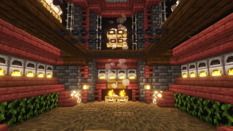 This tutorial will teach you how to build an Automatic Smelter in Minecraft – and it'll be simple enough for even beginners to understand. After watching this tutorial, you'll be able to build an Automatic Smelter in no time! Smelter Minecraft, Minecraft Fireplace, Minecraft Underground, Minecraft Interior, Minecraft Structures, Minecraft Interior Design, Minecraft House Plans, Desain Buklet, Cute Minecraft Houses