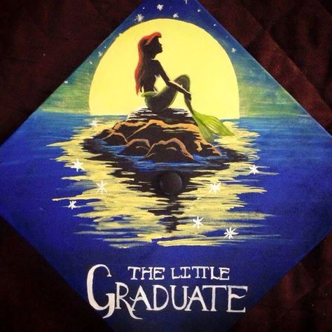 The little graduate Cap Decorating Ideas, Disney Grad Caps, Disney Graduation Cap, Creative Graduation Caps, Disney Graduation, College Grad Cap Ideas, High School Graduation Cap, College Graduation Cap Decoration, Grad Hat