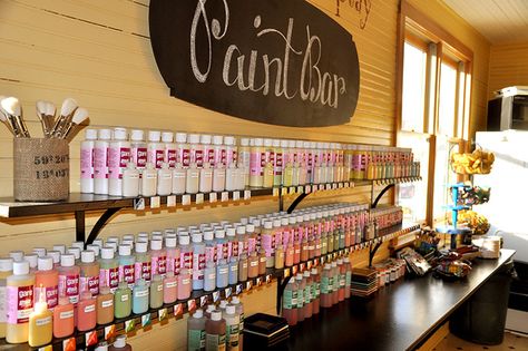 Paint And Sip Studio, Pottery Cafe, Potters Clay, Paint Bar, Sip N Paint, Dream Studio, Glass Studio, Storing Paint, Store Design Interior