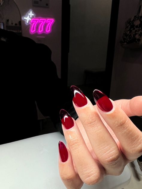 jelly burgundy gel-x nails Burgundy Jelly Nails, Fall Jelly Nails, Burgundy Nails, Jelly Nails, Dark Burgundy, Jelly, Nail Designs, Prom, Make Up