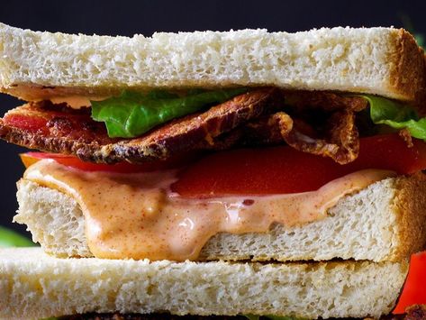 BLT Sandwiches With A Secret Sauce | Rebecca Blackwell | NewsBreak Original Good Lunch Recipes, Blt Sauce, Ham And Lentil Soup, Blt Sandwiches, Homemade Lemon Bars, Sandwich Combinations, Secret Sauce Recipe, Asian Chicken Lettuce Wraps, Best Lunch Recipes