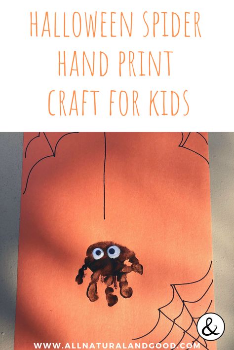 This spider hand print craft is the perfect Halloween craft for kids. Toddlers love this fall art craft too! #spider #spidercraft #halloweencraft #kidscraft Infant Classroom, Spider Crafts, Halloween Crafts For Toddlers, Easy Fall Crafts, Craft Craft, Handprint Crafts, Fall Art, Easy Activities, Halloween Craft