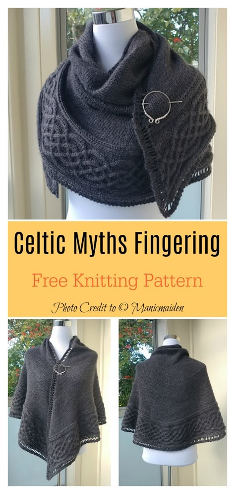 Celtic Shawl, Outlander Knitting Patterns, Outlander Knitting, Celtic Myth, Easy Knitting Projects, Knit Shawls, Knitted Shawl, Summer Trends Outfits, Knit Shawl