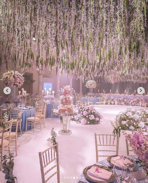 @chicplanner Cherry Blossom Wedding Theme, Debut Theme, Dream Wedding Decorations, Wedding Buffet, Korean Wedding, Wedding Venue Decorations, Luxury Wedding Venues, Wedding Hall, Hall Decor