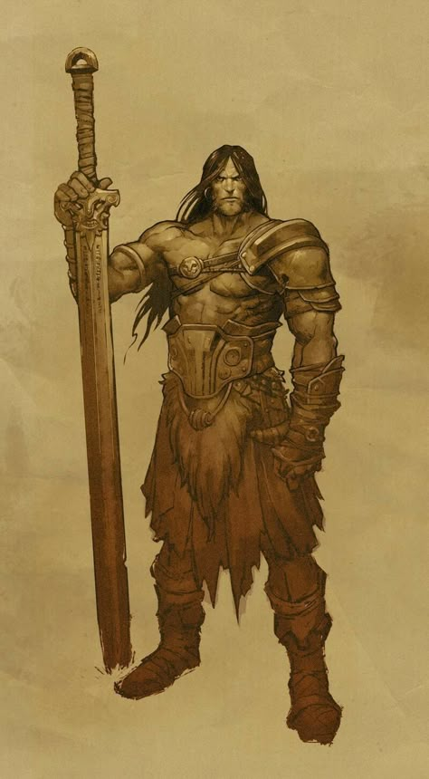 Viking Character, Conan The Barbarian, Dungeons And Dragons Characters, Fantasy Armor, Fantasy Warrior, Arte Fantasy, Fantasy Rpg, Character Design Male, Medieval Fantasy