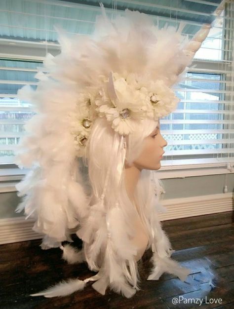 Unicorn Headdress, Mohawk Headpiece, Unicorn Cosplay, Unicorn Headpiece, Rave Cosplay, Future Costume, Festival Headpiece, Fantasy Fest, Mannequin Art