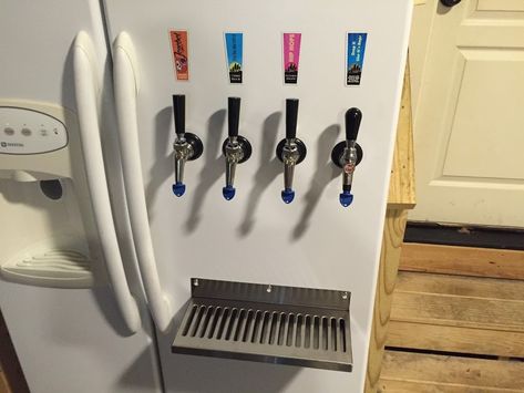 Side by Side Fridge to Kegerator – Imperial Hops Keg Fridge, Kegerator Bar, Kegerator Diy, Beer Garden Ideas, Side By Side Fridge, Dallas House, Home Brewing Equipment, Cleaning Faucets, Beer Fridge