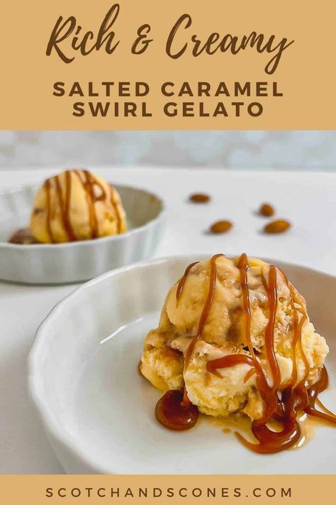 Gelato Recipes, Salted Caramel Gelato, Sourdough Pretzels, Kitchenaid Ice Cream Maker, Cuisinart Ice Cream Maker, Salted Caramel Ice Cream, Gelato Recipe, Gelato Ice Cream, Ice Cream Mix