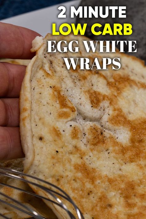 Keep the wrap and drop the carbs with some Quick Egg White Low Carb Wraps! This keto friendly recipe takes just a couple ingredients to make and is guaranteed to satisfy. 💪 #lowcarb #keto #lowcarbrecipe #ketorecipe #eggwhite #wraps Low Carb Wrap Recipes, Egg Whites Wrap, Low Carb Wraps, Easy Slow Cooker Chicken, Breakfast Wraps, Low Carb Chicken Recipes, Low Carb Low Sugar, Almond Flour Recipes, Low Sugar Recipes