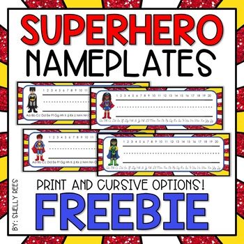 Superhero Nameplates - FREE! Superhero Classroom Theme Decor Classroom Superhero Theme, Superhero Classroom Door, Superhero Kindergarten, Superhero School Theme, Hero Classroom Theme, Super Hero Activities, Superhero Class, Classroom Theme Decor, Superhero School