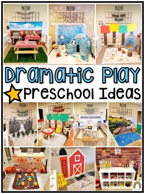 https://www.teacherspayteachers.com/Product/Preschool-Dramatic-Play-Bundle-9857595 Preschool Dramatic Play Themes, Preschool Fall Dramatic Play Ideas, Home Center Preschool, Teacher Dramatic Play, Play Based Preschool, Dramatic Play Centers Preschool, Dramatic Play Ideas, Teacher Vision Board, Welcome To Preschool