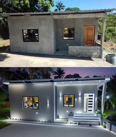 Small House Model, Small House Blueprints, Small House Layout, Modern Bungalow House, Building House Plans Designs, House Design Pictures, Small Apartment Design, Tiny House Floor Plans, Bungalow House Plans