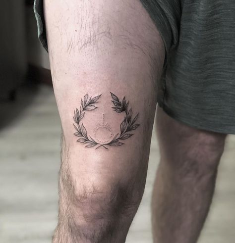 Olive Branch Crown Tattoo, Crown Of Laurel Tattoo, Olive Crown Tattoo, Greek Crown Tattoo, Laurel Wreath Tattoo Men, Laurel Crown Tattoo, Olive Branch Crown, T1d Tattoo, Laurel Tattoo