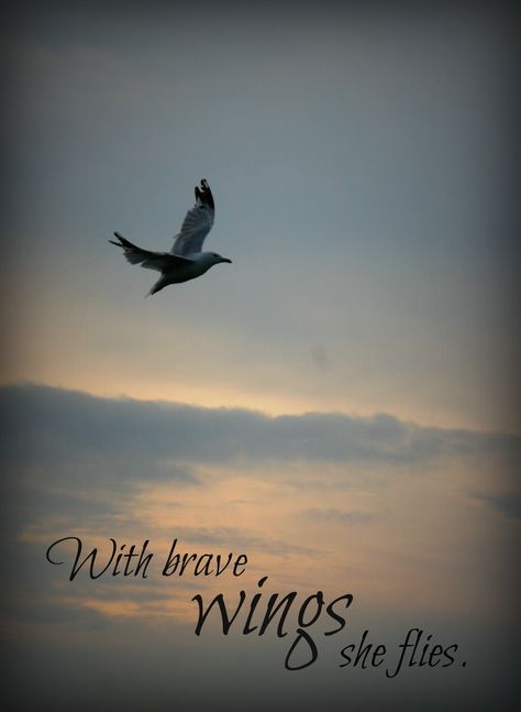 With brave wings she flies <3 next tattoo Wings Tattoos, With Brave Wings She Flies, Brave Wings, Hope Is The Thing With Feathers, Word Tattoo, Symbol Tattoos, Diy Wood Signs, Free Tattoo, Peaceful Places